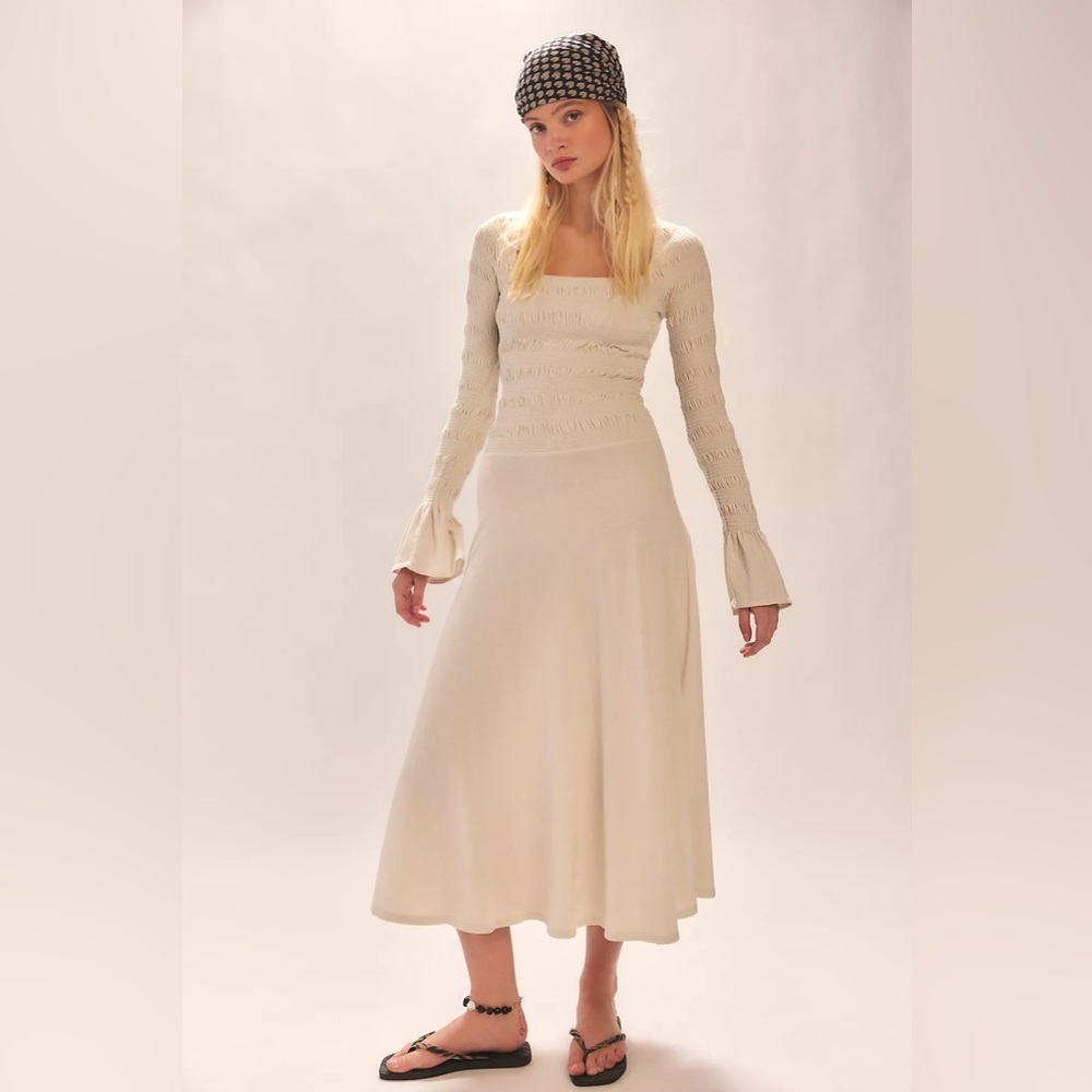 Free People Kiera Midi Dress in Snowing, NWT, size L
